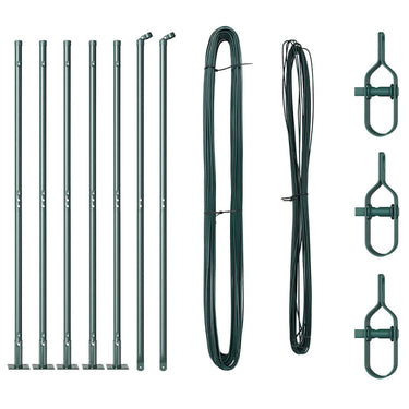 Vidaxl afrasteringspaal 7 pcs groen staal