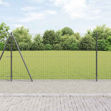 Vidaxl afrasteringspaal 7 pcs grijs staal