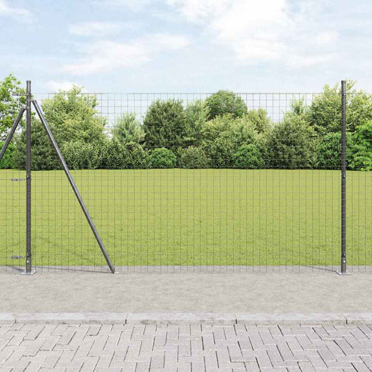 Vidaxl afrasteringspaal 7 pcs grijs staal