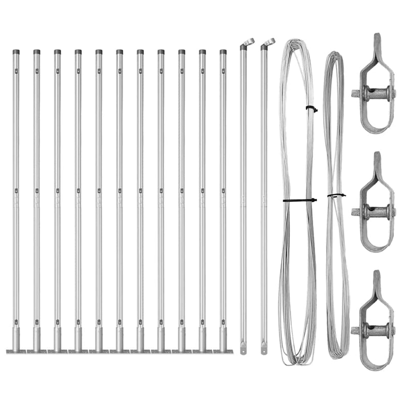 Load image into Gallery viewer, Vidaxl afrasteringspaal 13 pcs zilver staal
