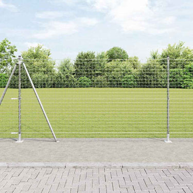 Vidaxl afrasteringspaal 13 pcs zilver staal
