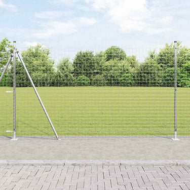 Vidaxl afrasteringspaal 7 pcs zilver staal