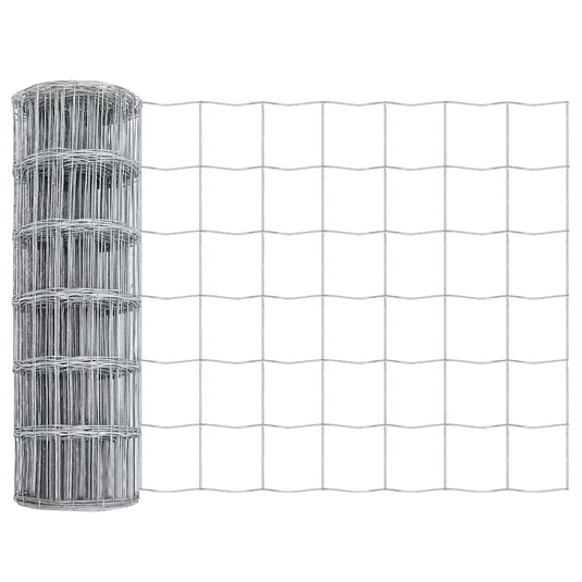 Vidaxl euro hek zilver 0.8 x 25 m warmverzinkt ijzer