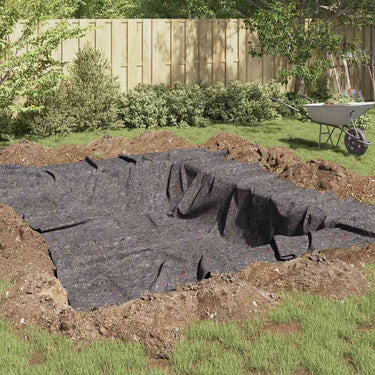 Vidaxl vijver vlies grijs 1 x 25 m polyester en katoen