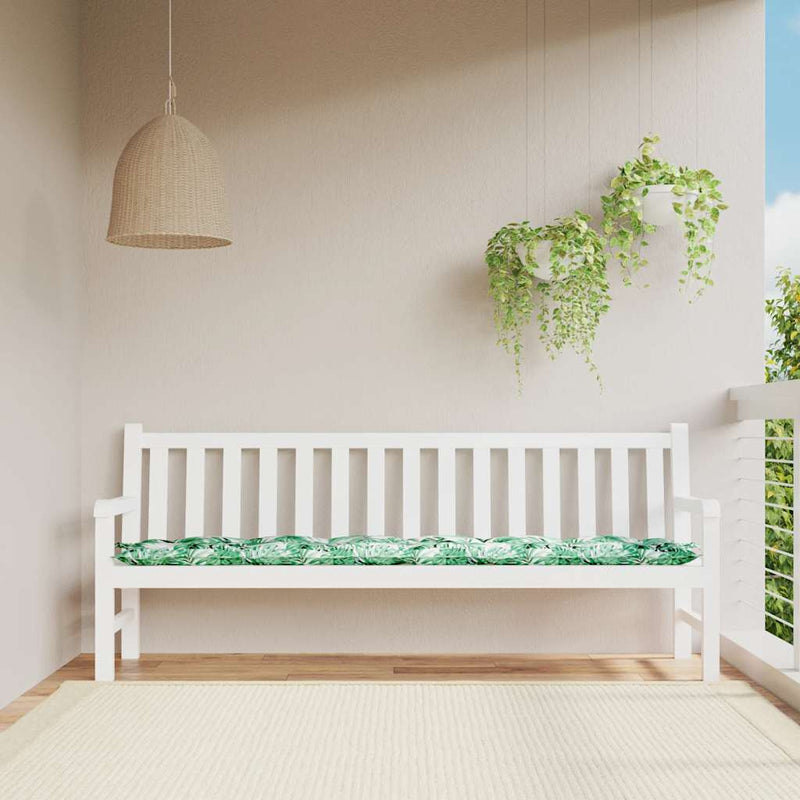 Load image into Gallery viewer, Vidaxl tuinbankkussen met bladpatroon, 200x50x7 cm, oxfordstof
