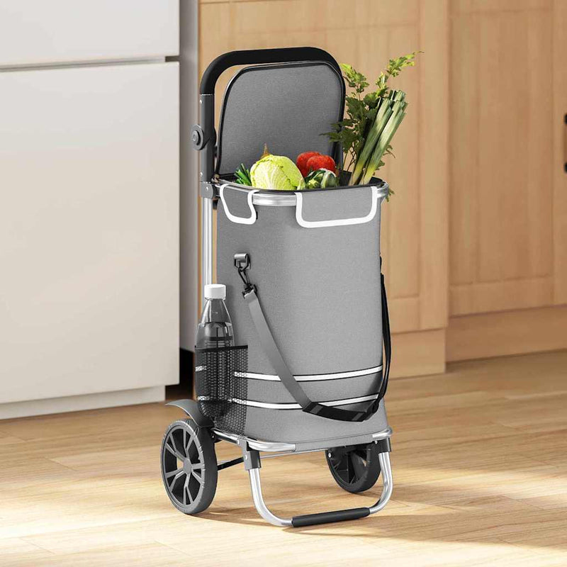 Load image into Gallery viewer, Vidaxl winkel trolley grijs 36,5 x 46,5 x 100,5 cm oxford stof
