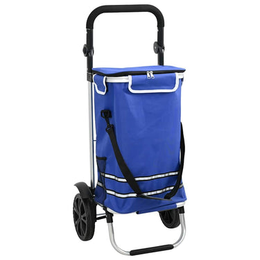 Vidaxl winkel trolley blauw 36,5 x 46,5 x 100,5 cm oxford stof