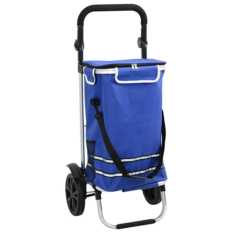 Load image into Gallery viewer, Vidaxl winkel trolley blauw 36,5 x 46,5 x 100,5 cm oxford stof
