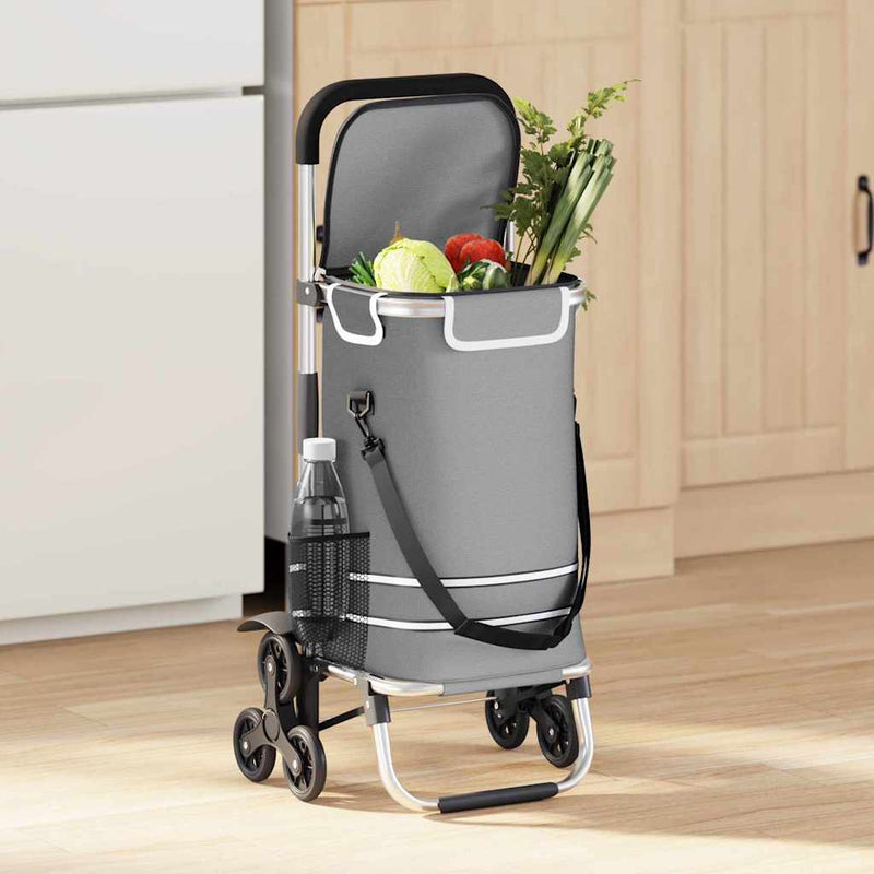 Load image into Gallery viewer, Vidaxl winkel trolley grijs 47 x 39 x 100,5 cm oxford stof
