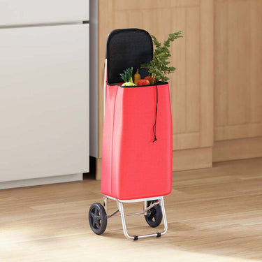 Vidaxl winkel trolley rood 35 x 28 x 92 cm oxford stof