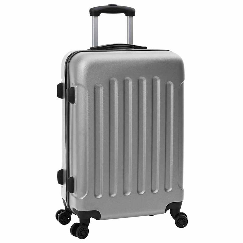 Load image into Gallery viewer, Vidaxl koffer met slot 3 pcs zilver 50 x 31 x 78 cm abs kunststof
