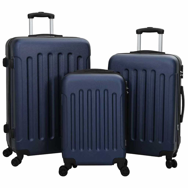 Load image into Gallery viewer, Vidaxl koffer met slot 3 pcs donkerblauw 50 x 31 x 78 cm abs kunststof
