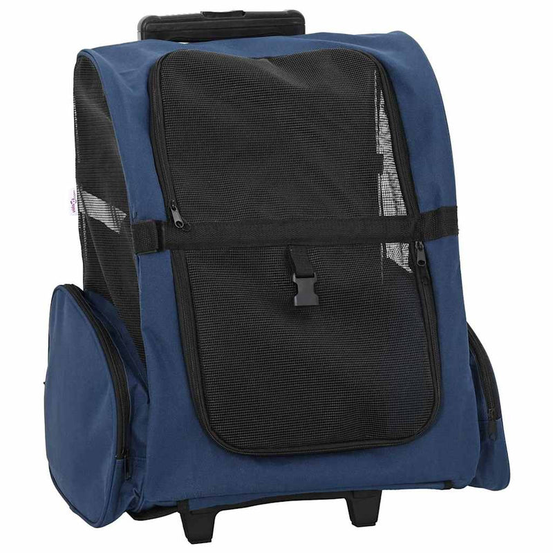 Load image into Gallery viewer, Vidaxl huisdierentrolley 3-in-1 48x32x(57-106) cm oxford stof blauw
