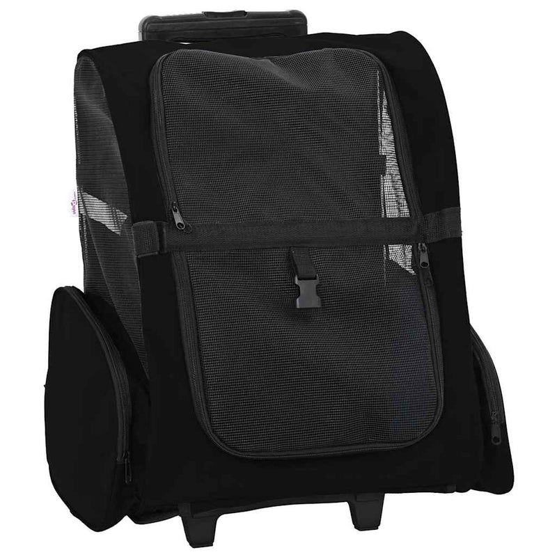Load image into Gallery viewer, Vidaxl huisdierentrolley 3-in-1 48x32x(57-106) cm oxford stof zwart
