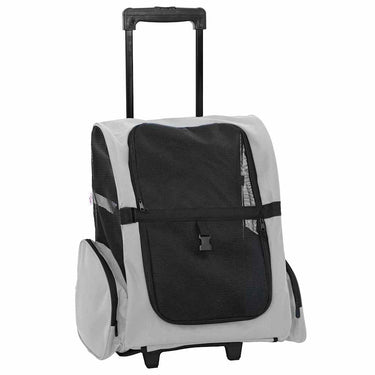 Vidaxl huisdierentrolley 3-in-1 48x32x(57-106) cm oxford stof grijs