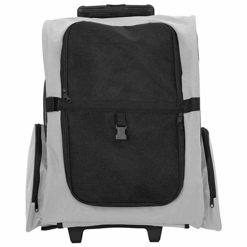 Load image into Gallery viewer, Vidaxl huisdierentrolley 3-in-1 48x32x(57-106) cm oxford stof grijs
