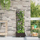 Vidaxl tuin bloempot bruin 40 x 40 x 125,5 cm staal