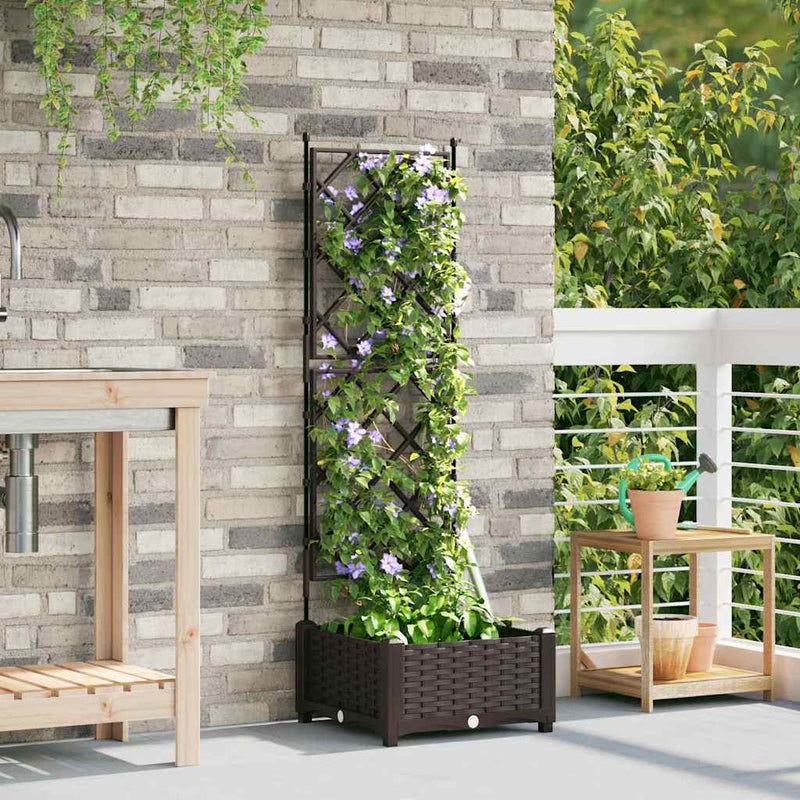 Load image into Gallery viewer, Vidaxl tuin bloempot bruin 40 x 40 x 125,5 cm staal
