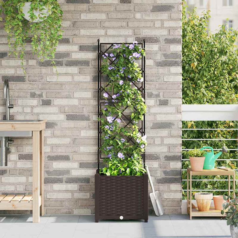 Load image into Gallery viewer, Vidaxl tuin bloempot bruin 40 x 40 x 143 cm staal
