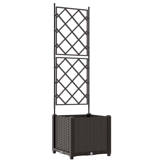 Vidaxl tuin bloempot bruin 40 x 40 x 143 cm staal