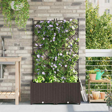 Vidaxl tuin bloempot 2 pcs bruin 80 x 40 x 143 cm staal