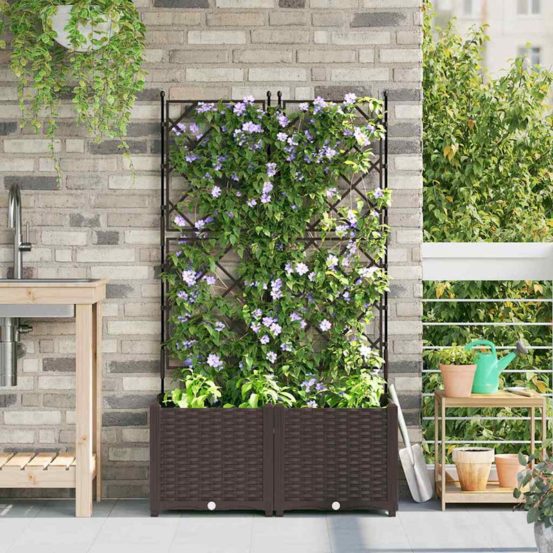 Load image into Gallery viewer, Vidaxl tuin bloempot 2 pcs bruin 80 x 40 x 143 cm staal
