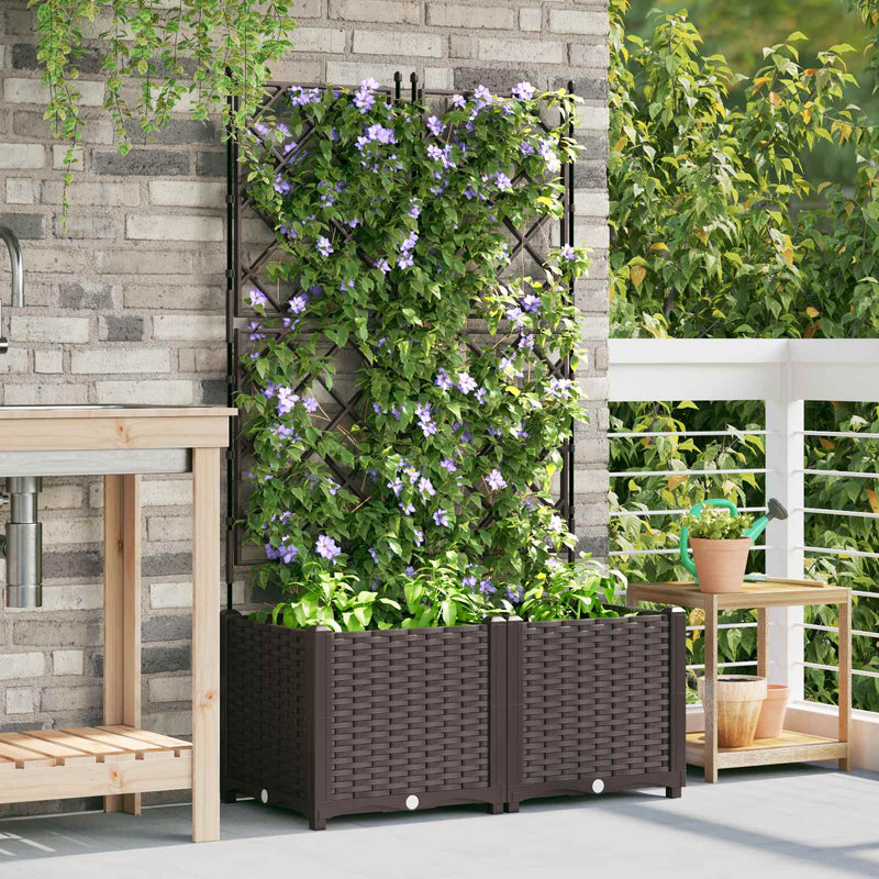 Load image into Gallery viewer, Vidaxl plantenbak 2 st bruin 80 x 40 x 143 cm pp
