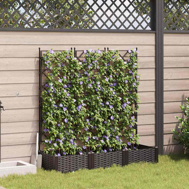 Load image into Gallery viewer, Vidaxl tuin bloempot 3 pcs bruin 120 x 40 x 125,5 cm staal
