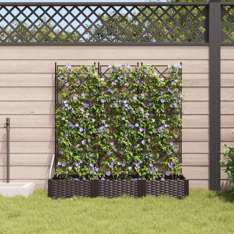 Load image into Gallery viewer, Vidaxl tuin bloempot 3 pcs bruin 120 x 40 x 125,5 cm staal
