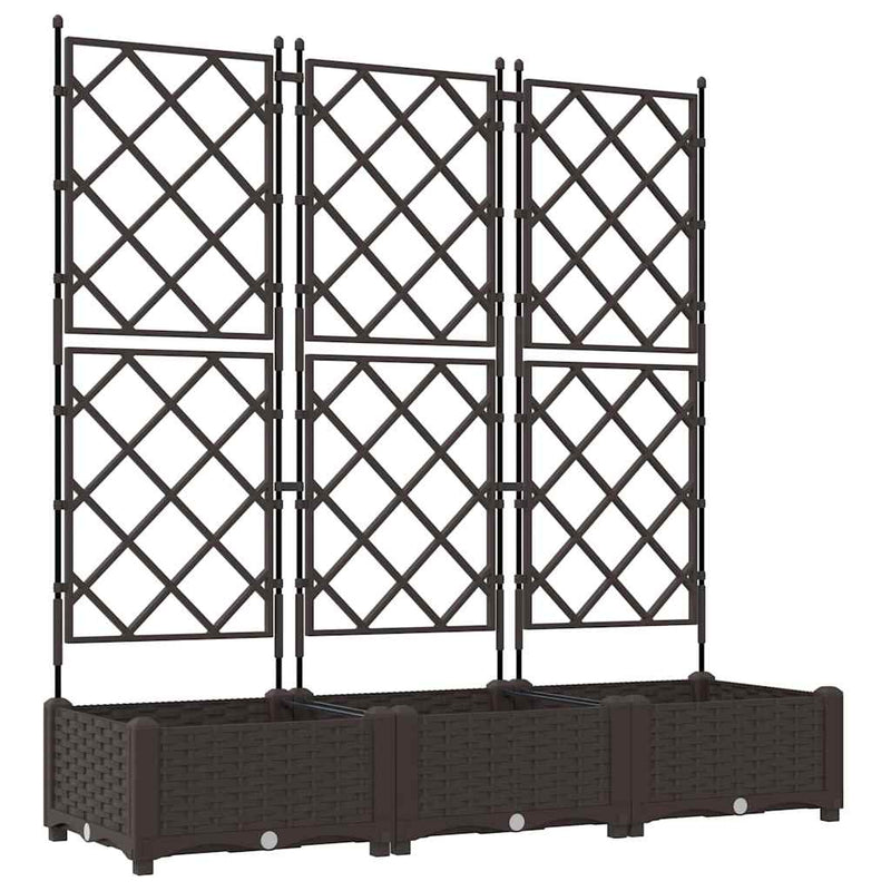 Load image into Gallery viewer, Vidaxl tuin bloempot 3 pcs bruin 120 x 40 x 125,5 cm staal
