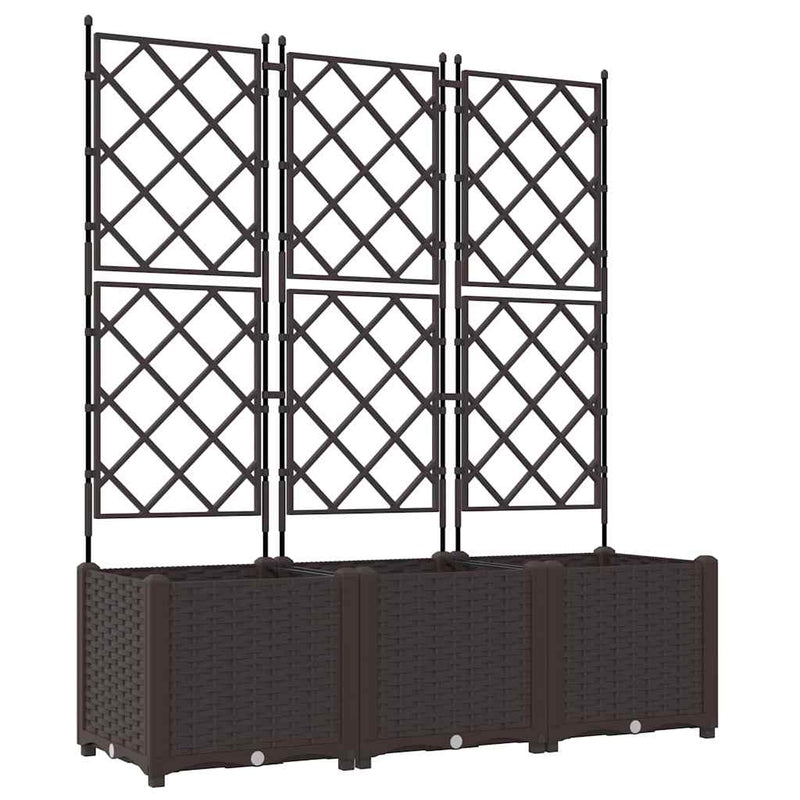 Load image into Gallery viewer, Vidaxl tuin bloempot 3 pcs bruin 120 x 40 x 143 cm staal
