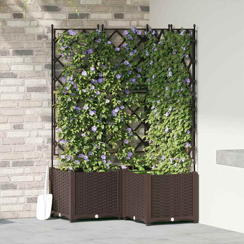 Load image into Gallery viewer, Vidaxl tuin bloempot 3 pcs bruin 80 x 80 x 143 cm staal
