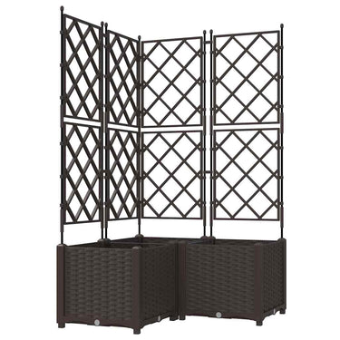 Vidaxl tuin bloempot 3 pcs bruin 80 x 80 x 143 cm staal