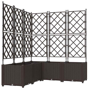 Vidaxl tuin bloempot 5 pcs bruin 120 x 120 x 143 cm staal