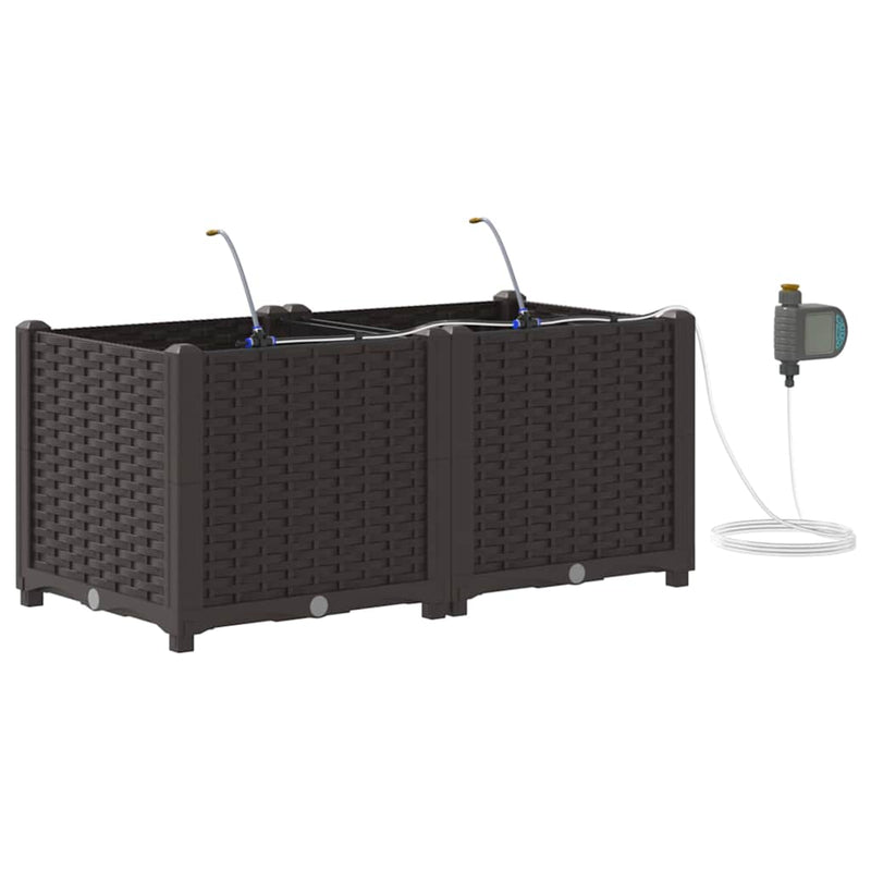 Load image into Gallery viewer, Vidaxl tuin bloempot 2 pcs bruin staal
