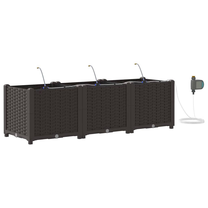 Load image into Gallery viewer, Vidaxl tuin bloempot 3 pcs bruin staal
