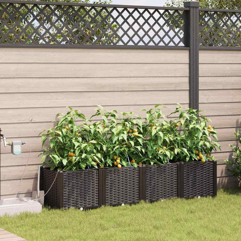 Load image into Gallery viewer, Vidaxl tuin bloempot 4 pcs bruin staal

