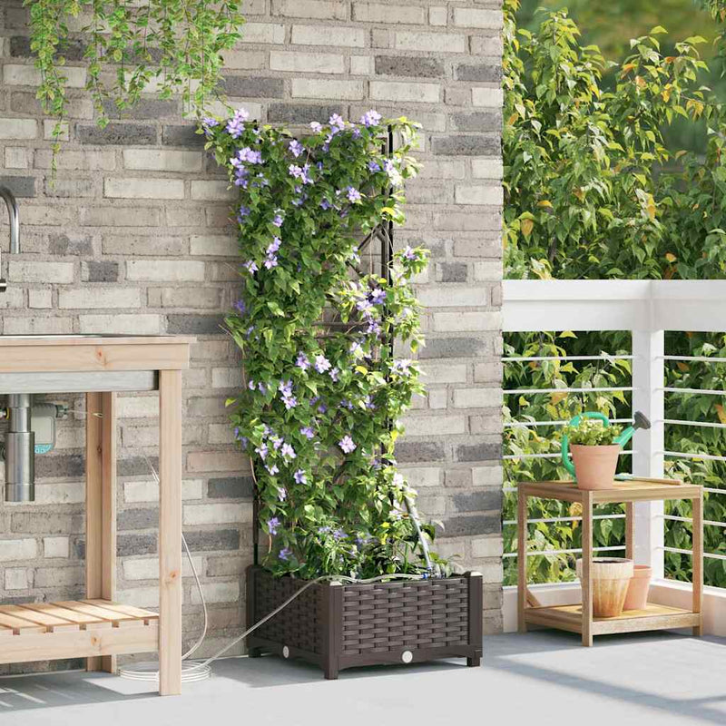 Load image into Gallery viewer, Vidaxl tuin bloempot bruin 40 x 40 x 126 cm staal

