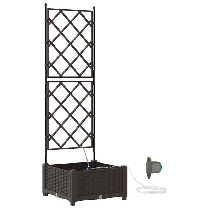 Load image into Gallery viewer, Vidaxl tuin bloempot bruin 40 x 40 x 126 cm staal
