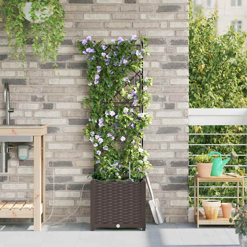 Load image into Gallery viewer, Vidaxl tuin bloempot bruin 40 x 40 x 142 cm staal
