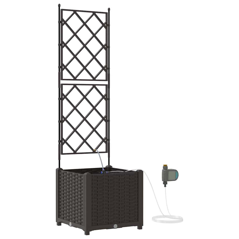 Load image into Gallery viewer, Vidaxl tuin bloempot bruin 40 x 40 x 142 cm staal
