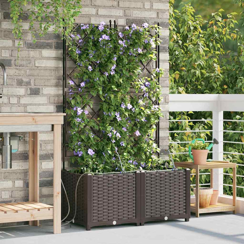 Load image into Gallery viewer, Vidaxl tuin bloempot 2 pcs bruin staal
