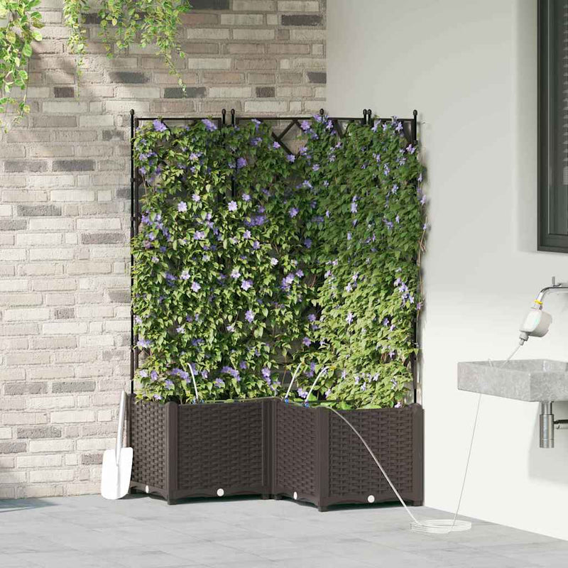 Load image into Gallery viewer, Vidaxl tuin bloempot 3 pcs bruin staal
