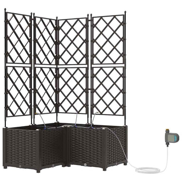 Vidaxl tuin bloempot 3 pcs bruin staal