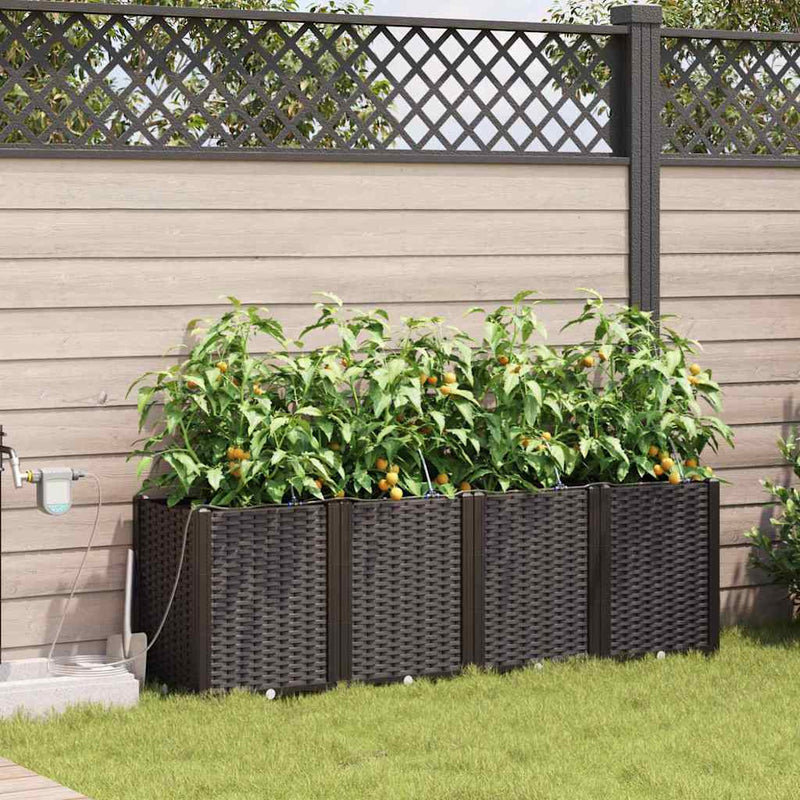Load image into Gallery viewer, Vidaxl tuin bloempot 4 pcs bruin staal
