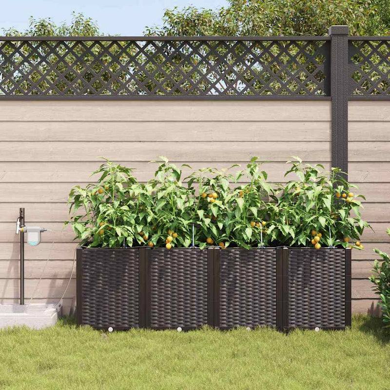 Load image into Gallery viewer, Vidaxl tuin bloempot 4 pcs bruin staal
