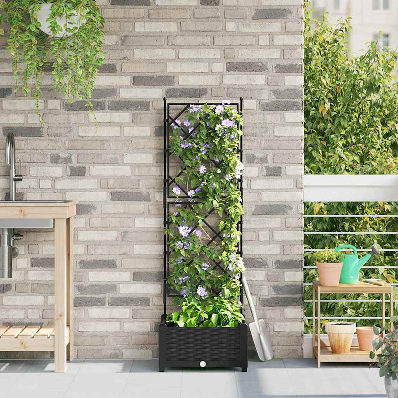 Load image into Gallery viewer, Vidaxl tuin bloempot zwart 40 x 40 x 125,5 cm staal
