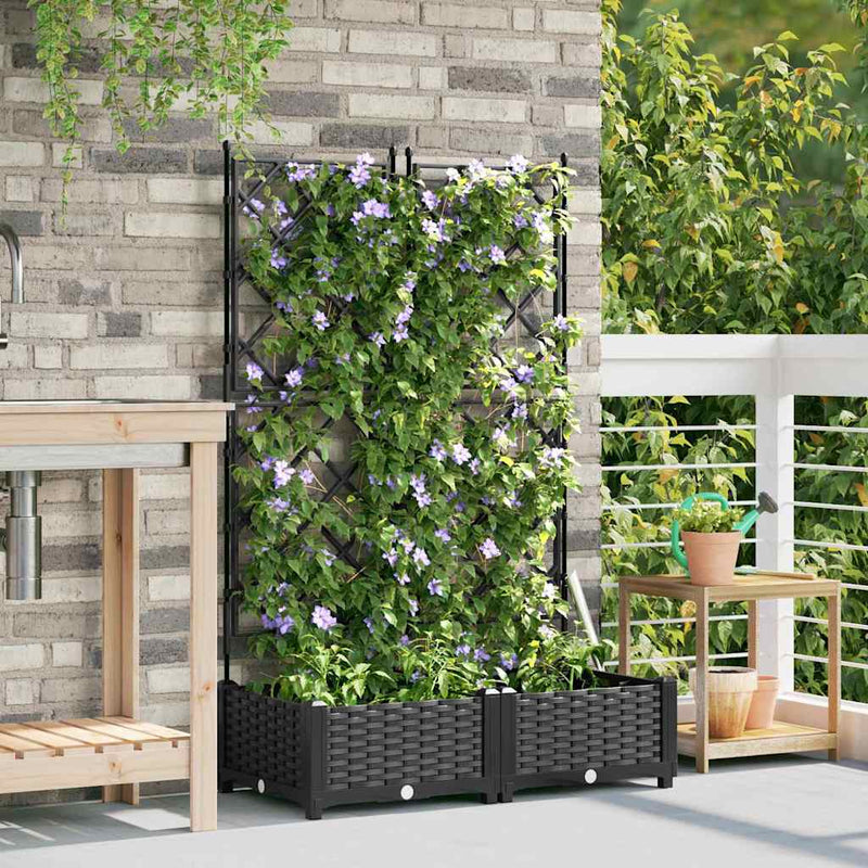 Load image into Gallery viewer, Vidaxl tuin bloempot 2 pcs zwart 80 x 40 x 125,5 cm staal
