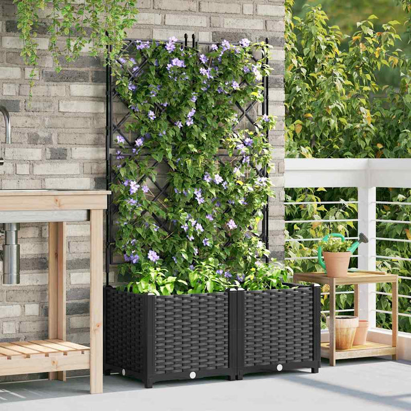 Load image into Gallery viewer, Vidaxl tuin bloempot 2 pcs zwart 80 x 40 x 143 cm staal
