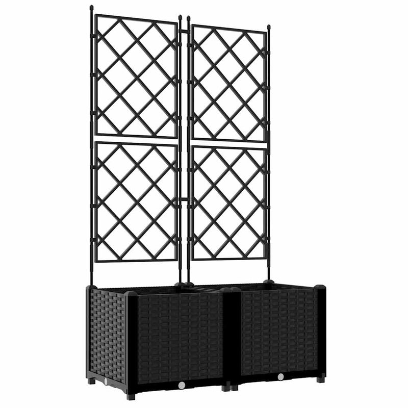 Load image into Gallery viewer, Vidaxl tuin bloempot 2 pcs zwart 80 x 40 x 143 cm staal
